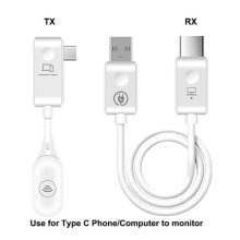 Transmisor y Receptor Inalámbrico USB C A Compatible, Extensor de 50 M 1080P para Transmisión de Vídeo Desde Teléfono/Portátil A HDTV