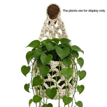 2PCS Macrame Plant Hanger Basket for Succulents, Cotton Rope Woven, Indoor Outdoor Home Wall Decoration Organizer,