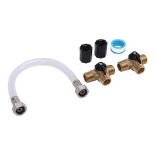 RV Water Heater Bypass Kit, Brass PVC Winterizing System with 12 Inch Hose, 1/2 Inch NPT