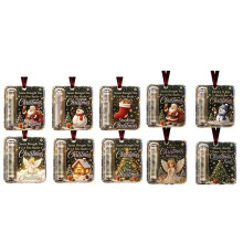 14pcs Christmas Cash Gift Holder Ornament, Crystal-Clear Christmas Money Holders for Cash, Holiday Xmas Tree Ornaments
