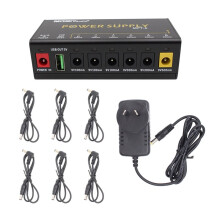 MOSKYAUDIO MPT-6 Guitar Pedal Power Supply MPT-6 Power Supply 6 Outputs/ 5V USB Output for Guitar Effect Pedals AU PLUG