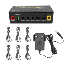 MOSKYAUDIO Fuente Alimentación para Pedales Guitarra MPT-6 Fuente Alimentación MPT-6 6 Salidas CC/ Salida USB 5 V para Pedales Efectos Guitarra