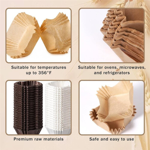 300 Stück Quadratische -Cupcake-Förmchen, Brownie-Papierförmchen, Einweg-Muffinförmchen 1