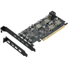 PCIe USB 3.1 Erweiterungskarte, 4-Port Typ-C, Unterstützt 10 Gbit/S 45 W Laden, PCIe USB Adapterkarte für Windows 11/10/8/7/XP