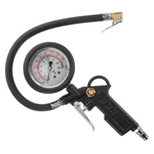 Tire Pressure Gauge and Inflator Portable Air Pressure Gauge with Hose for Cars Motorcycles for Tire Measurement
