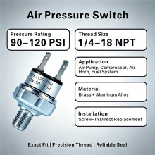 12V 24V Luchtdrukschakelaar 90-120 PSI 1/4" NPT Compressorhoorn 90-120 PSI Bereik, Accessoires voor Luchtcompressoren