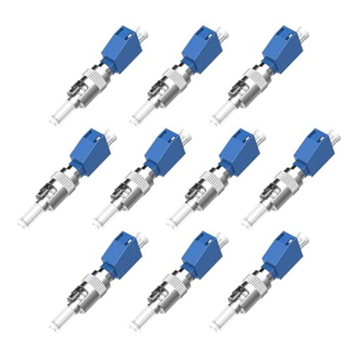 10 Pack ST to LC Fiber Optic Adapter, 9/125um Single Mode UPC Simplex Coupler for Telecom & Datacom Network Testing