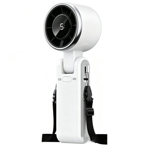 Portable Turbo Handheld Fan, 5 High-Speed Settings, 3600mAh Power, Digital Screen, Foldable USB/Type-C Charge B