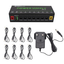MOSKYAUDIO 8-Kanałowy Zasilacz do Pedałów Gitarowych MPT-8 Zasilacz do Pedałów Gitarowych 8 Izolowanych Wyjść /Wyjście USB 5 V WTYCZKA UK