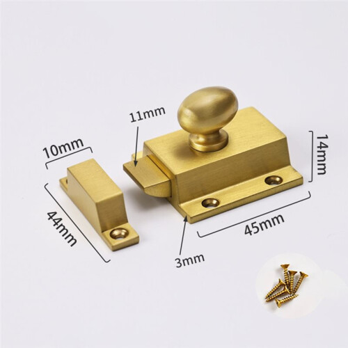 Vintage European Solid Brass Door Bolt for Indoor Security and Cabinet Use A 1
