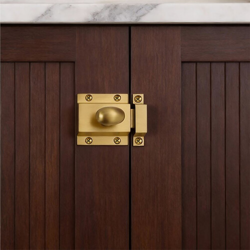 Vintage European Solid Brass Door Bolt for Indoor Security and Cabinet Use A 2