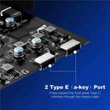 10Gbps PCIE Expansion Card 4- 2X Type-C, with Internal Type E and 19 Pin USB Header, USB PCIE Card for Desktop PC