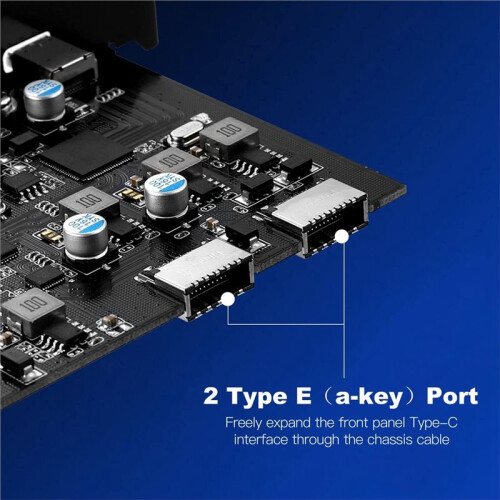 10Gbps PCIE Expansion Card 4- 2X Type-C, with Internal Type E and 19 Pin USB Header, USB PCIE Card for Desktop PC