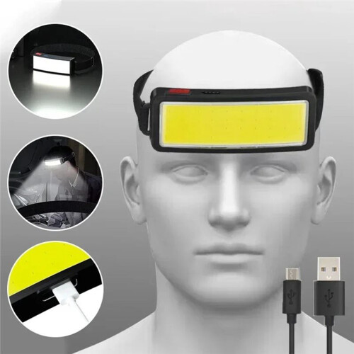 Powerful COB Headlamp Type-C/USB Rechargeable  Flashlight Built-in Battery Outdoor Camping Lantern Waterproof Torch 1