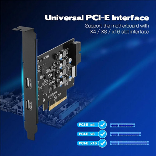 10Gbps PCIE USB Expansion Card,with Internal Type E and 19 Pin USB Header PCI Express Adapter Card for Desktop PC 2