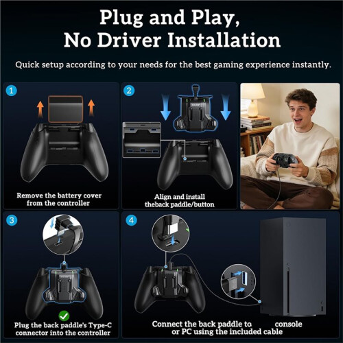 Aolion Controller Paddles for  Series X S with Remappable Back Buttons 1