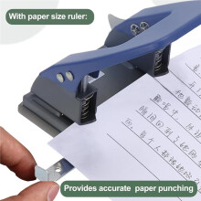 Portable 2-Hole Punch - 8mm Hole Spacing, 20-30 Sheet Capacity, Detachable Base for Students & Office 30 Sheets