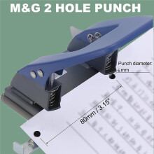 Portable 2-Hole Punch - 8mm Hole Spacing, 20-30 Sheet Capacity, Detachable Base for Students & Office 30 Sheets