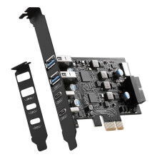 PCIE Expansion Card PCI Express to USB Adapter Card 5Gbps PCIe USB 3.0 Expansion Card, USB C PCIe Card for Desktop PC