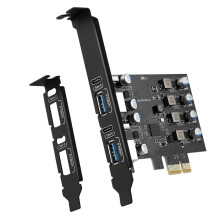 4 USB PCIe Card, PCI Express to USB Expansion Card 2X Type A-2X USB C PCIe Expansion Card for Desktop PC Adapter