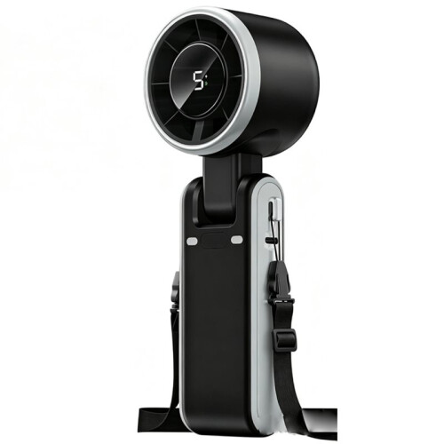 Portable Turbo Handheld Fan, 5 High-Speed Settings, 3600mAh Power, Digital Screen, Foldable USB/Type-C Charge A 1