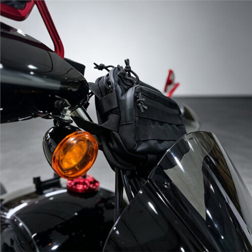 Motorcycle Handlebar Storage Tool Bag, Multi-Purpose Handlebar Pouch Compatible for  Softail Dyna M8 Sportster 1