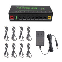 MOSKYAUDIO 8-Channel Guitar Pedal Power Supply MPT-8 Guitar Pedal Power Supply 8 Isolated Output/ 5V USB Output US PLUG