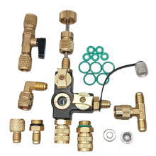 Dual Valve Removal Tool with 1/4" Valve Core- HVAC Valve Tool Includes Sight Glass Visual Refrigerant Refill -Set