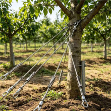 Câble D'Acier à Ressort à Double Tête avec Amortisseur à Chaîne, pour la Tension et la Fixation de Filets D'Ombrage pour Arbres Fruitiers