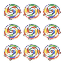 8 Inch Tambourine Colorful Lollipop Hand Held Tambourine Hand Drum Percussion Musical Instrument Children Kids Toy Gifts