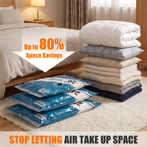 Vacuum Storage Bags 12 Pack Space Saver Clothes 2