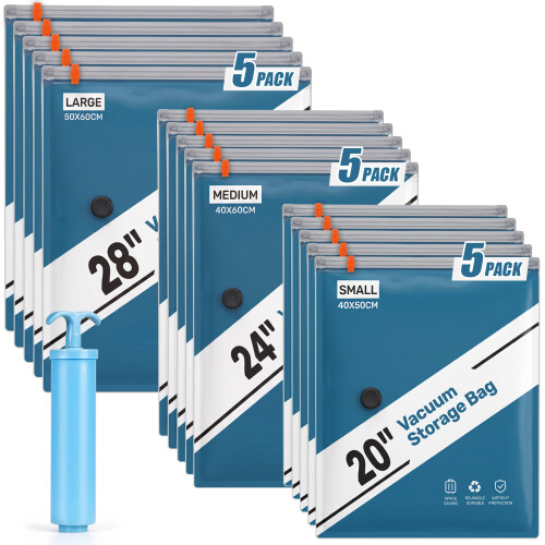 Vacuum Storage Bags 15 Pack Space Saver Clothes
