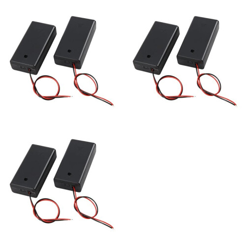 6 X AA 3V Batterie Halter Slot Wired / OFF-Schalter mit Abdeckung 1