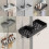 (Black)Contemporary Bathroom Shower Organizer With Space Aluminum Material For Room 7