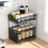 Set of 1 Kitchen Shelves Slide-Out Storage Rack Black 3