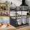 Set of 1 Kitchen Shelves Slide-Out Storage Rack Black 7