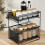 Set of 1 Kitchen Shelves Slide-Out Storage Rack Black 9