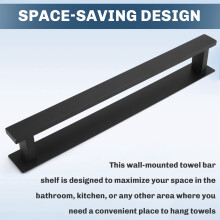 Zelfklevende Standaard Handdoekrek Plank Zwart RVS Wandmontage Toilet Keuken Badkamer Handdoekenrek Barhouder Hanger