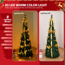 6 FT 8 Modes Light Pop Up Artificial Fully Decorated Christmas Tree