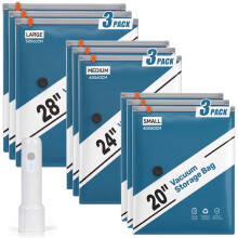 Vacuum Storage Bags Electric Pump Space Saver 9Pk