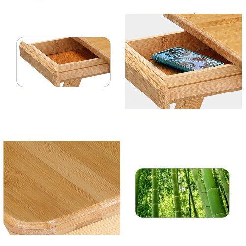 Adjustable Foldable Laptop Table Natural Wood Colour 2