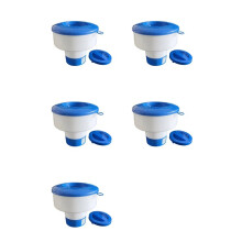 5X Pool Pill Dispenser 7 Inch Pool Tablet Floater Folding Holder with Pull for Spa Hot Tub in-Ground Pools Personal