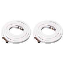 2 Set 4m Insulated Copper Pipe 1/4 Inch 3/8 Inch Air Conditioner Pipes Fittings Pair Coil Tube Split Wire Set