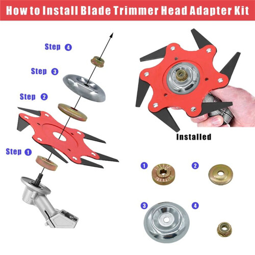 Gardening Machine Lawnmower Blade Adapter Attachment and Blade Trimmer Adapter(with 2 Pack Different Adapter Kit)