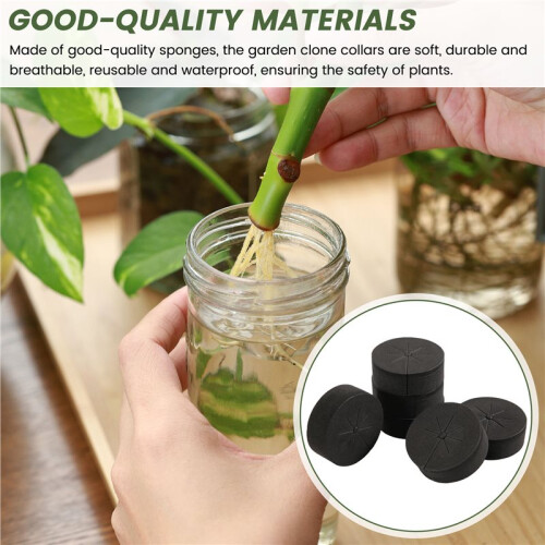 40 Pcs Garden Clone Collars Neoprene Inserts Sponge Block para 2 Polegada Net Pots Hydroponics Systems e Cloning Machines