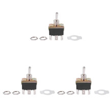 3X AC 250V/10A 125V/15A DPDT 3 Position /OFF/ 6 Pins Toggle Black+Silver