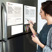 Dry Erase Chore Chart for Kids- 8 Pcs Dry Erase Behavior Charts and 12 Colored Markers with Eraser, Reward Chart