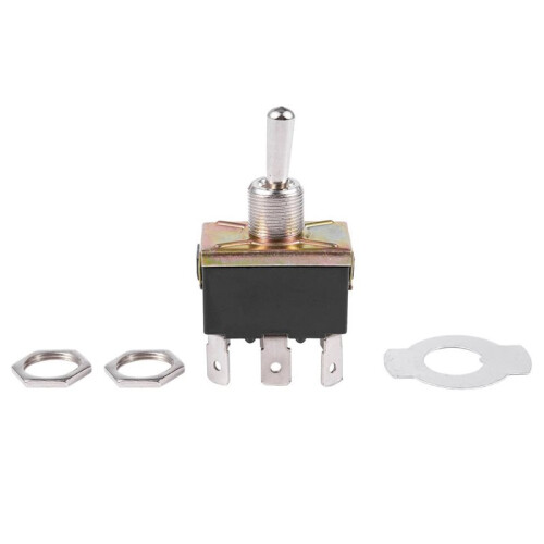 3X AC 250V/10A 125V/15A DPDT 3 Position /OFF/ 6 Pins Toggle  Black+Silver 1