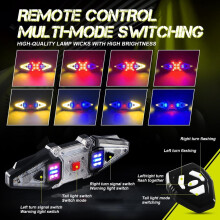 Bike Tail Light with Turn Signals, Split USB Rechargeable Bike Turn Signal Front and Back, Wireless Remote Control
