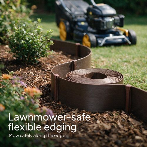 12 Metre FLEXIBLE GARDEN BORDER GRASS LAWN PATH EDGING WITH PLASTIC PEGS 1